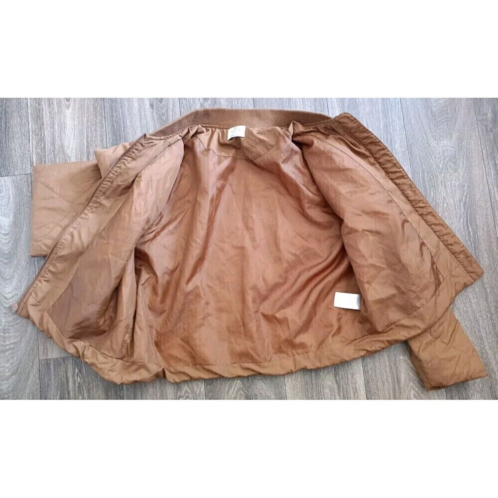 Cozi Puffer Jacket Women Size Large Lightweight Brown Full Zip Bomber Style - Picture 5 of 8